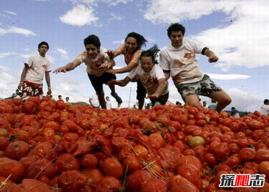 最有趣节日，西班牙西红柿节(投掷西红柿/街道如鲜红河流)