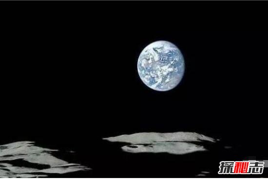 从月亮上看地球好恐怖，地球永不落山(月球伴着地球对转)