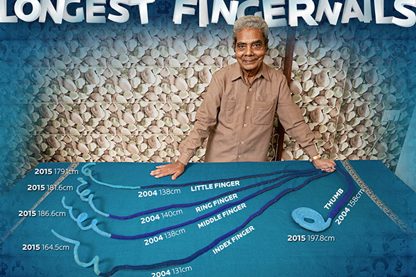 世界最长的指甲:最长的拇指指甲可达2米(总长超过9米)