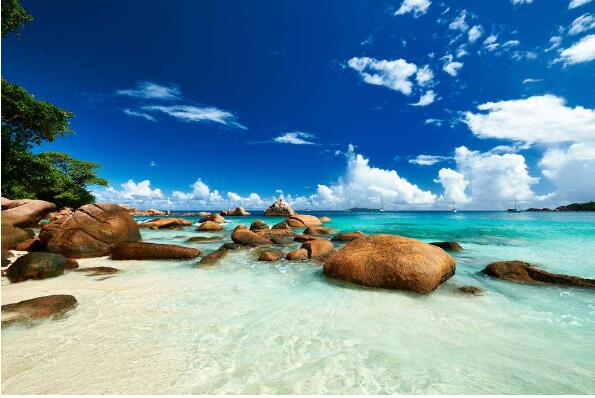 世界上最美的海滩:赛舌尔500种植物，玻璃海滩五彩斑斓