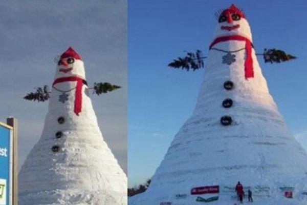 世界上最高的雪人:仅比自由女神矮数英尺(总高37米)