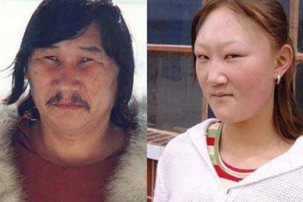 通古斯人种特征:眼睛小脸型长(是蒙古人种的一大分支)
