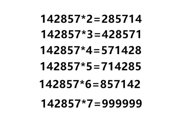 神秘数字142857全解密：有非常神奇的规律(被称为宇宙密码)