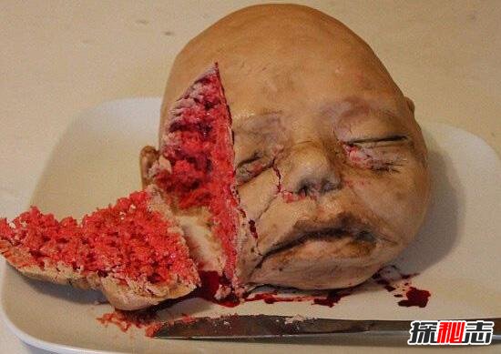世界上最恐怖的蛋糕，超逼真血淋淋人头蛋糕/你敢吃吗