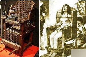 欧洲酷刑女巫的椅子真残酷，将人赤裸裸用钉子钉在椅子上