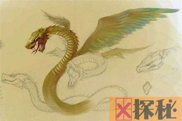 山海经排行第四奇兽藤蛇 原型是龙和蛇的结合(腾云驾雾)