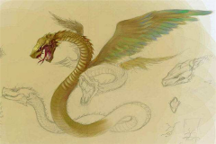 山海经排行第四奇兽藤蛇 原型是龙和蛇的结合(腾云驾雾)