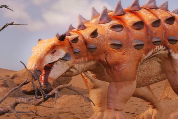 白垩纪甲龙科:戈壁龙 背部遍布尖刺(生活于沙漠地区)